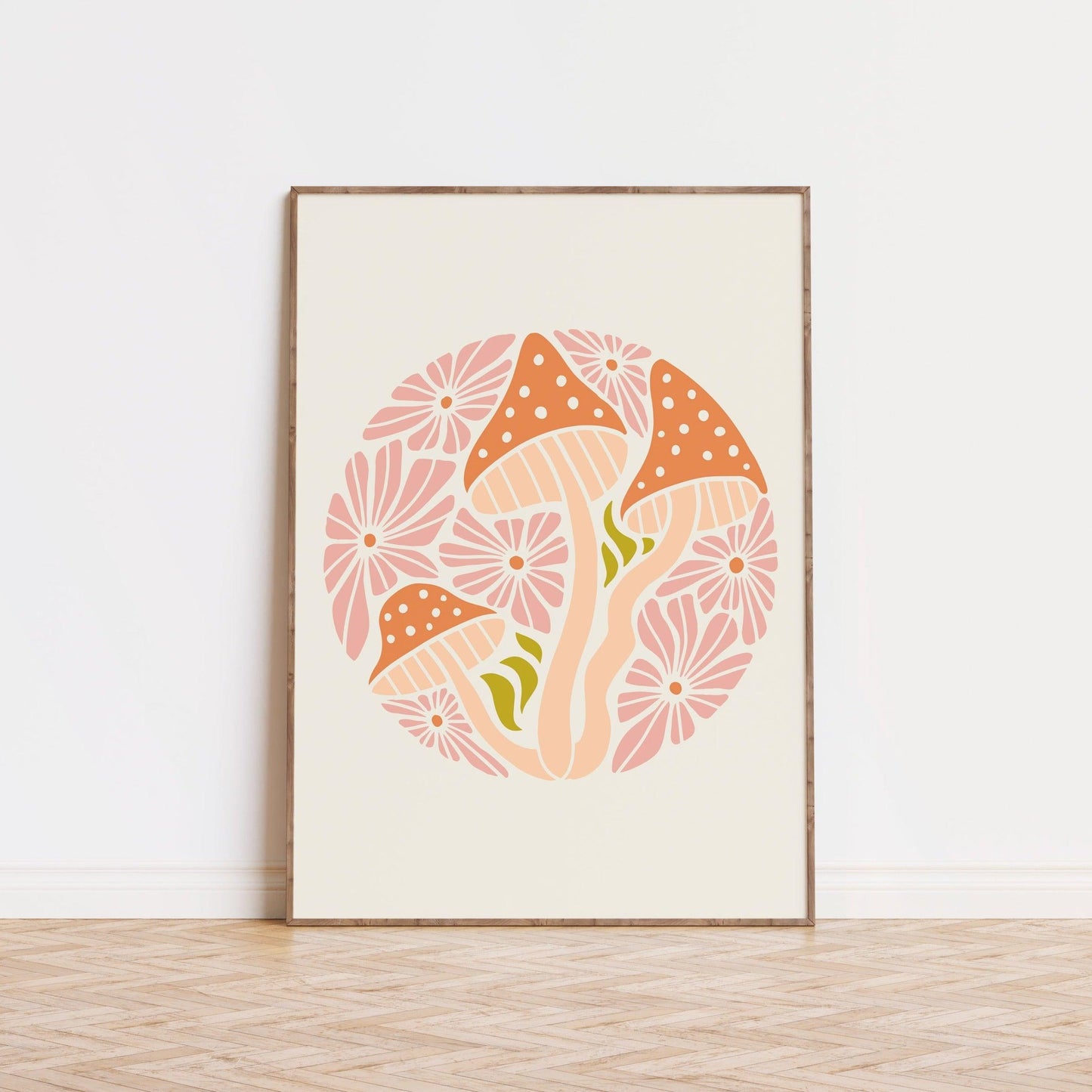 Funky Mushrooms Poster