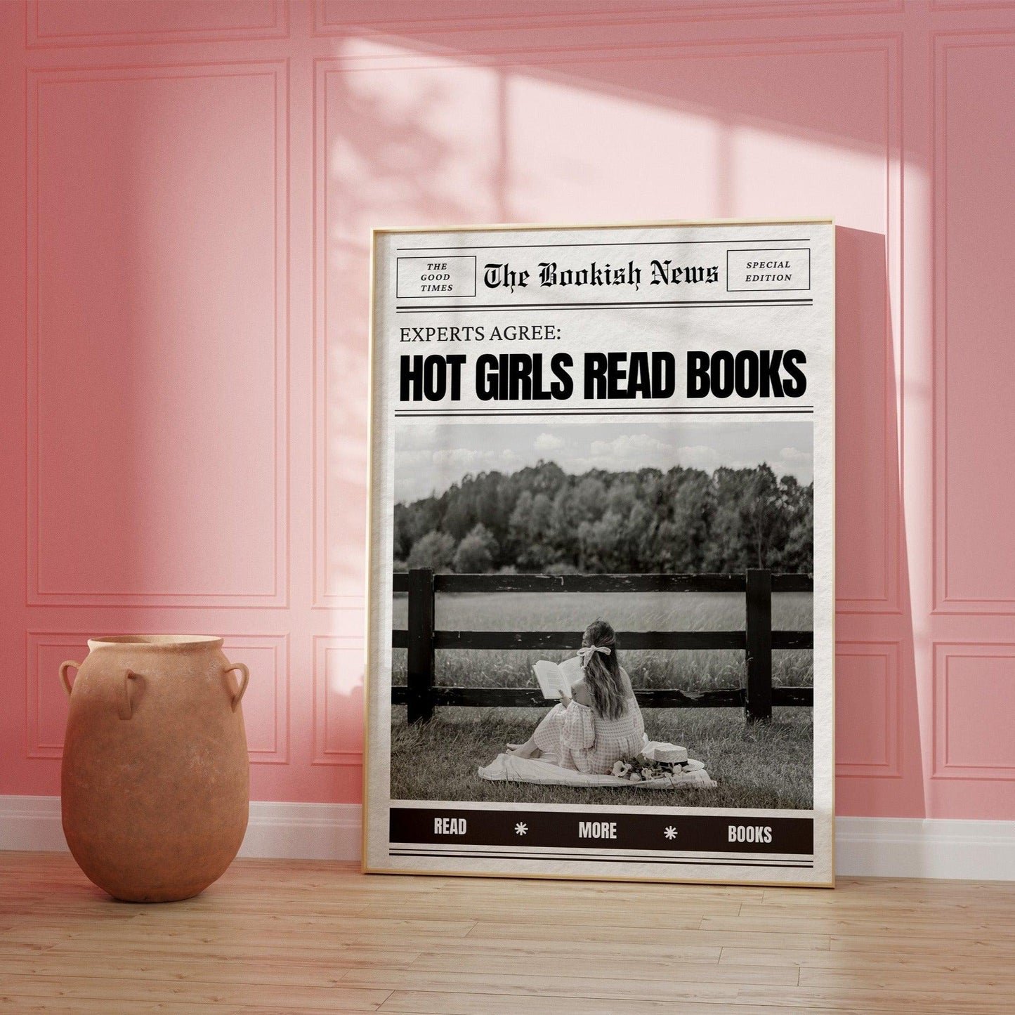 Hot Girls Read Books Newspaper Poster