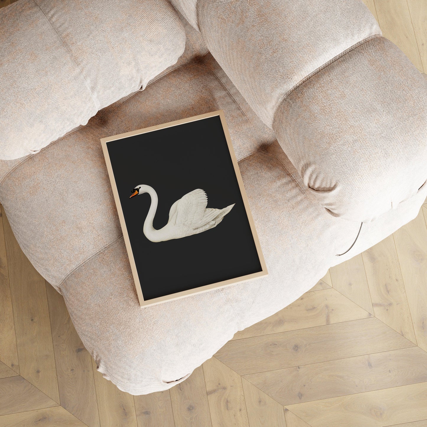 Swan Black Vintage Poster