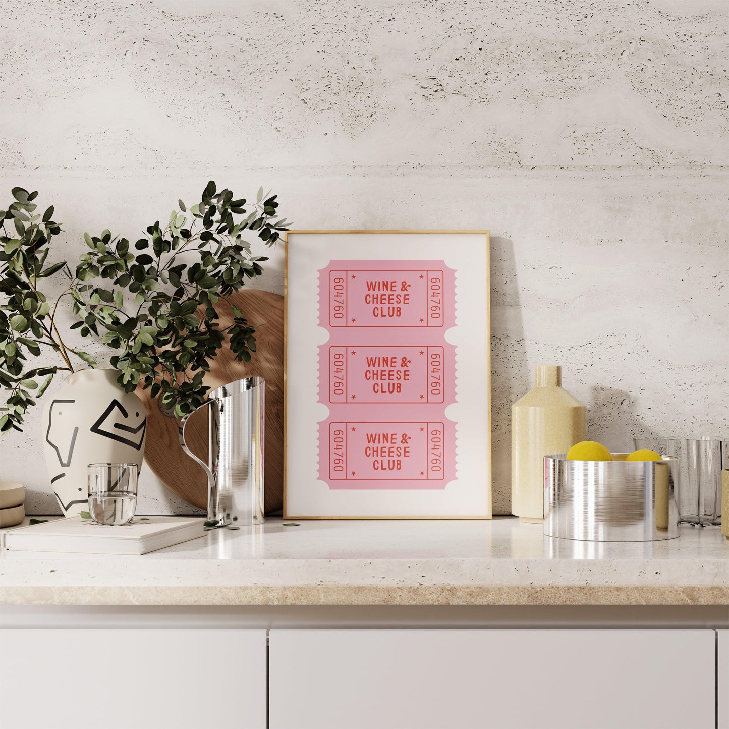Wine & Cheese Club Ticket Poster