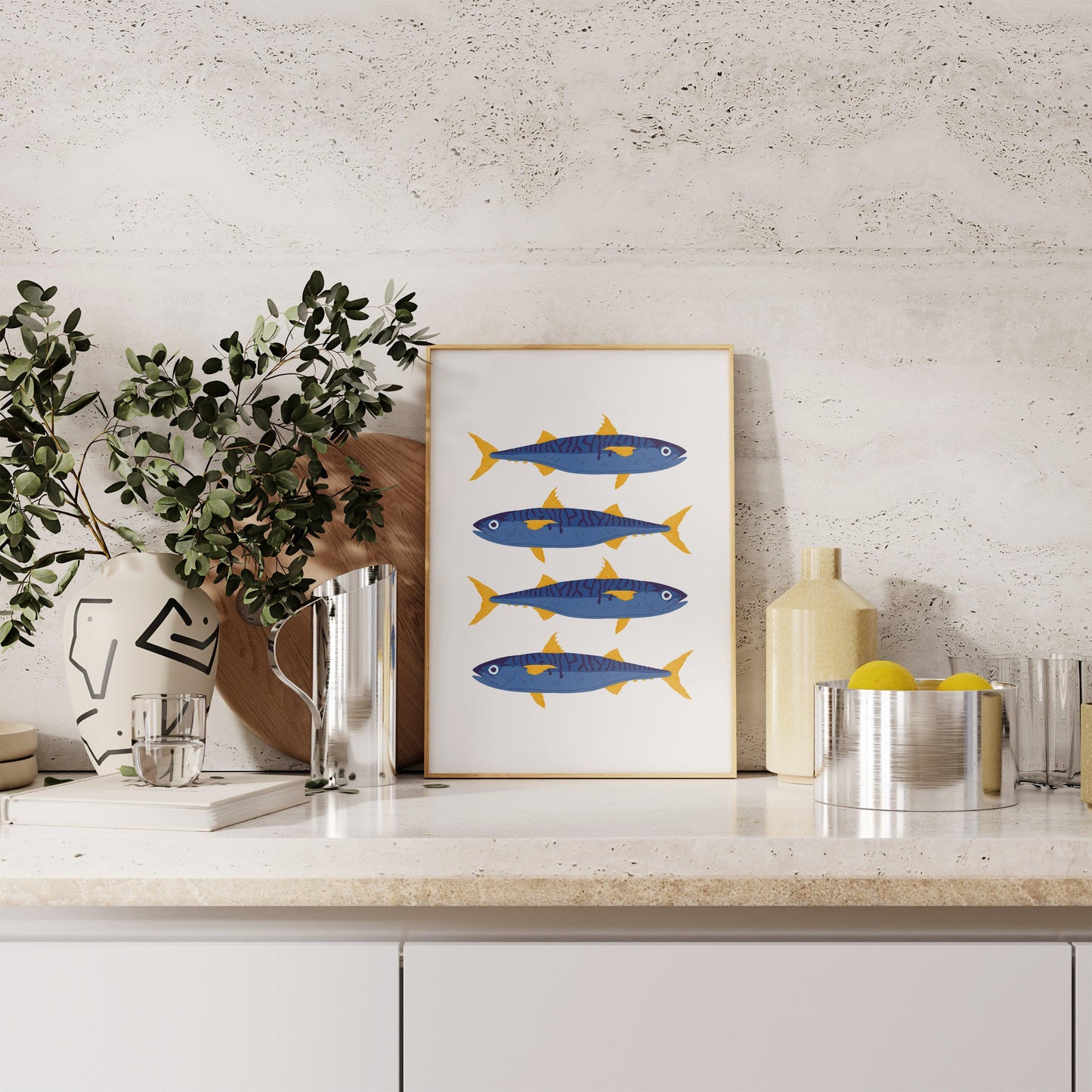 Blue & Yellow Fish Poster
