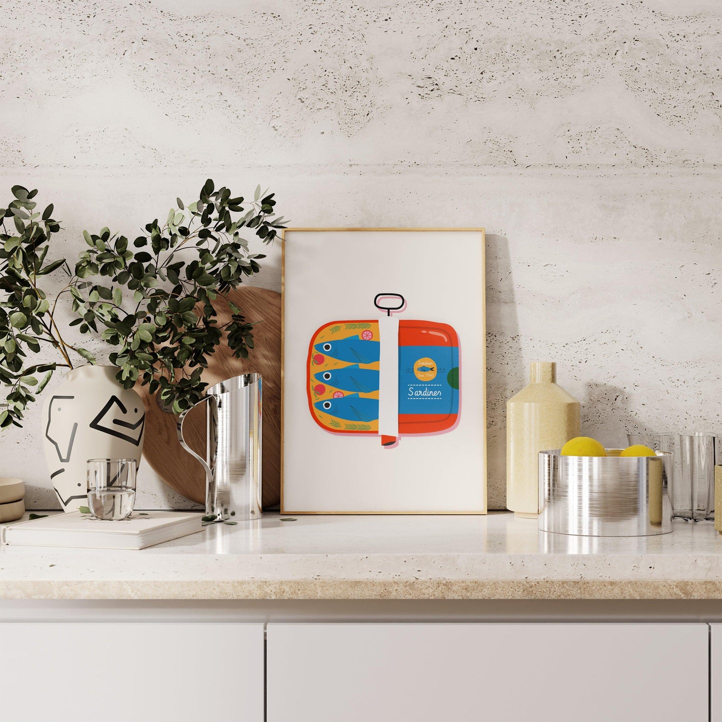 Sardines Red & Blue Poster