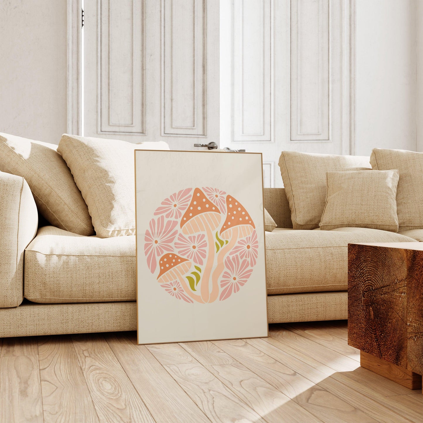 Funky Mushrooms Poster