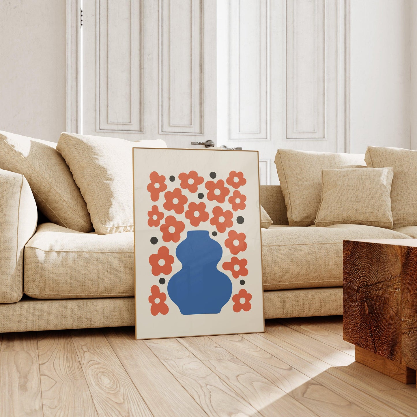 Blue Vase Flowers Poster