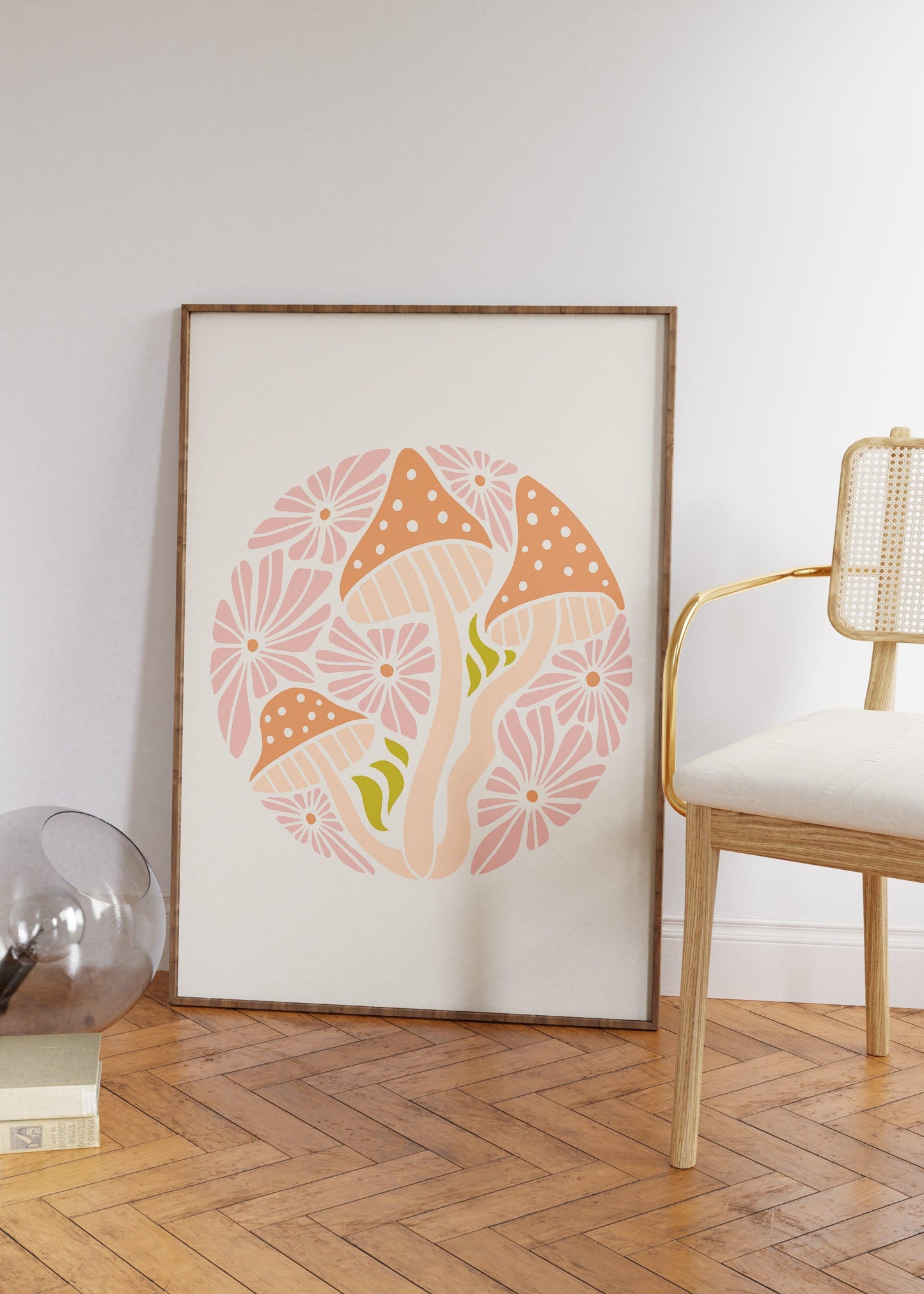Funky Mushrooms Poster