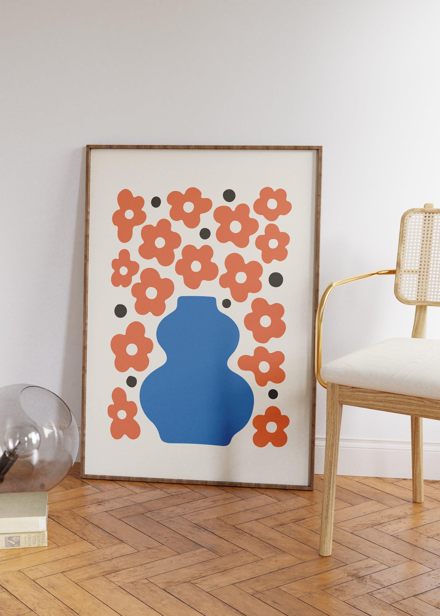 Blue Vase Flowers Poster