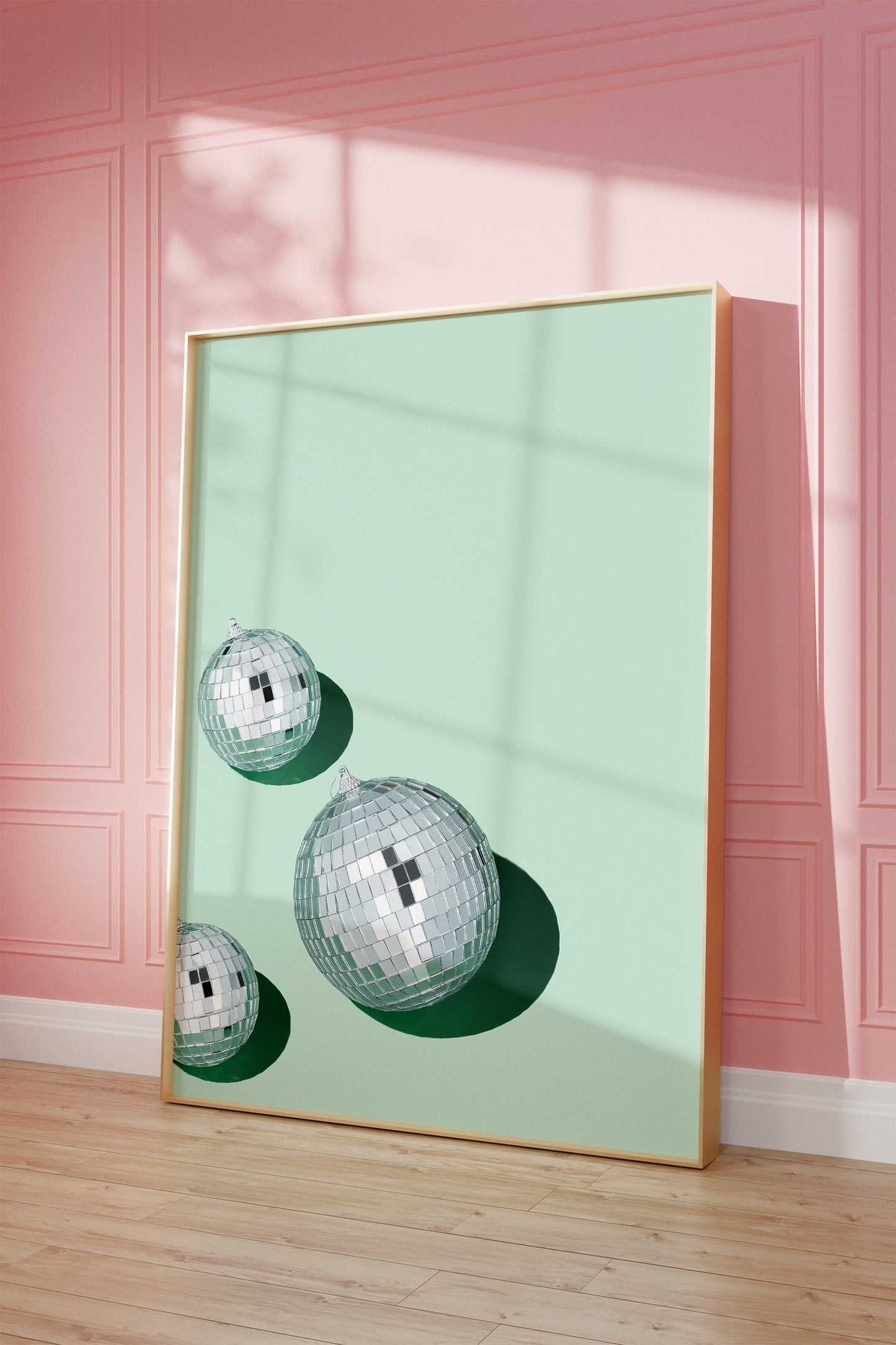 Green Disco Ball Poster