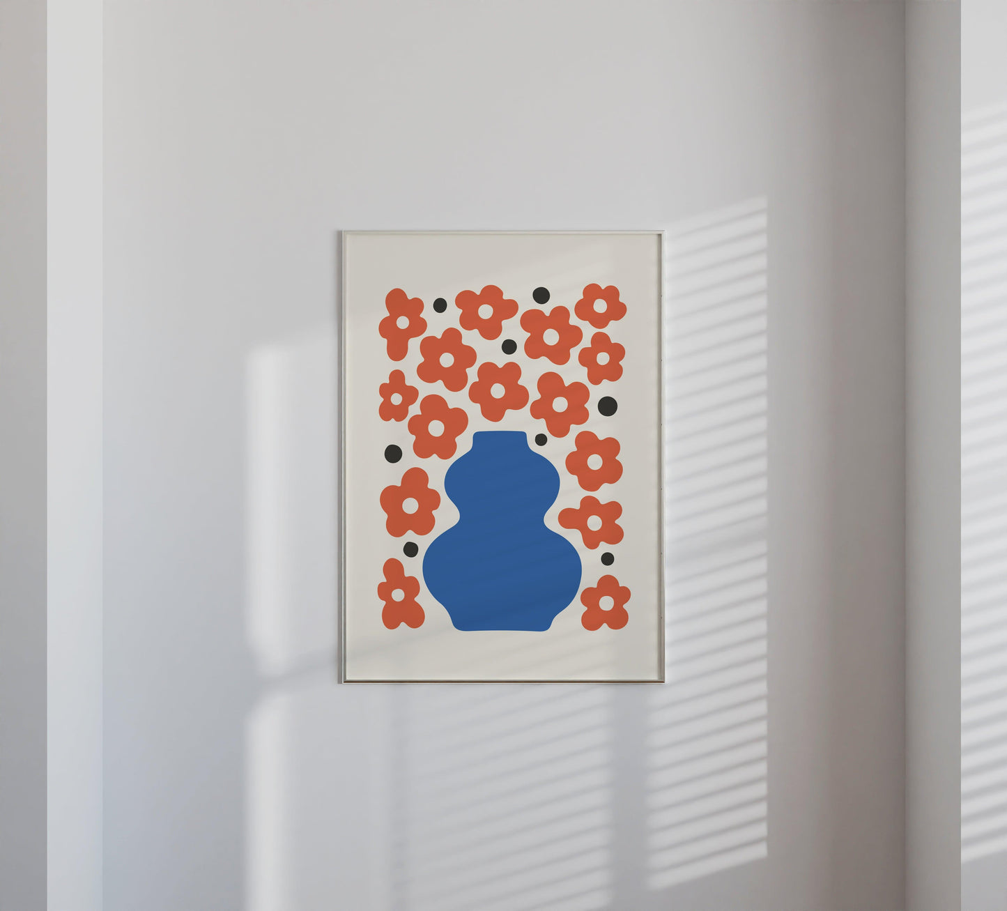 Blue Vase Flowers Poster