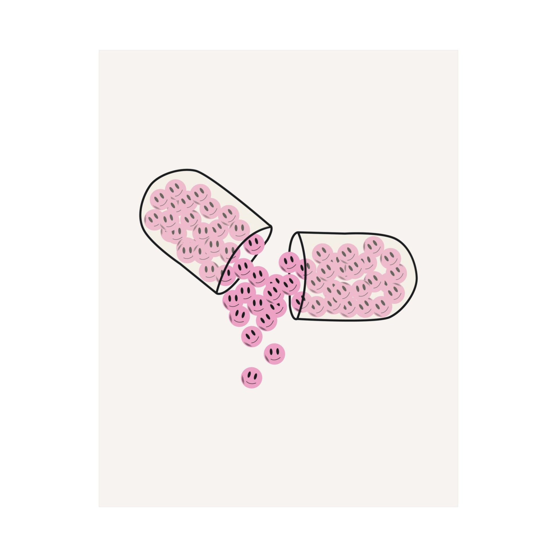 Happy Pills Pink Poster