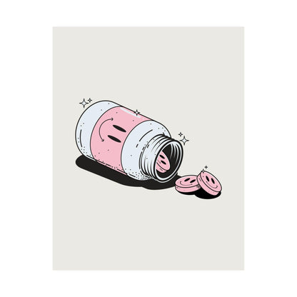 Pink Happy Pills Bottle Poster