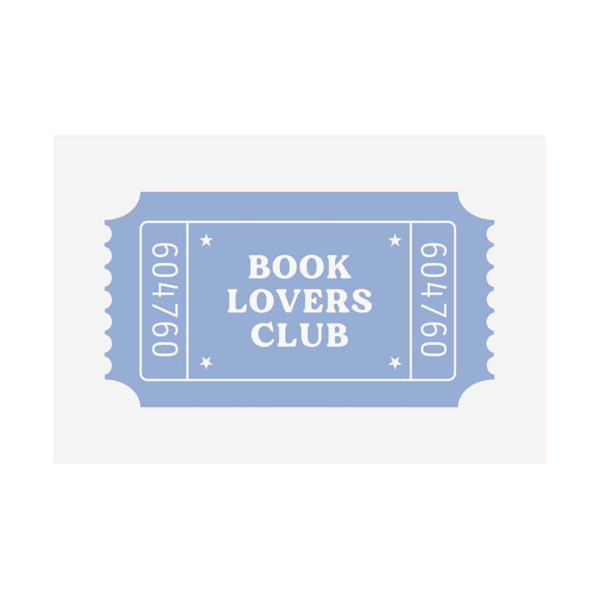 Book Lovers Club Blue Poster