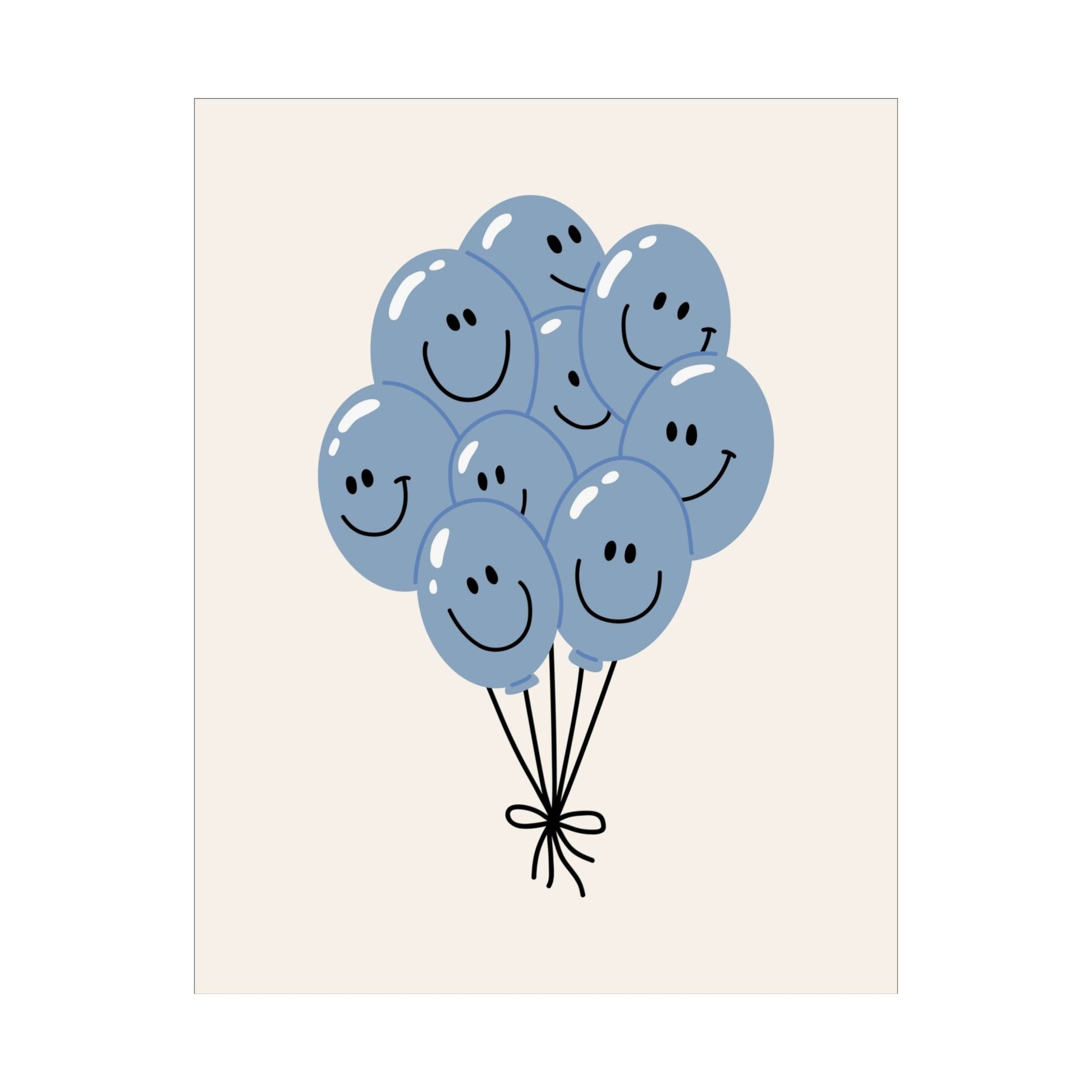 Happy Balloon Blue Poster