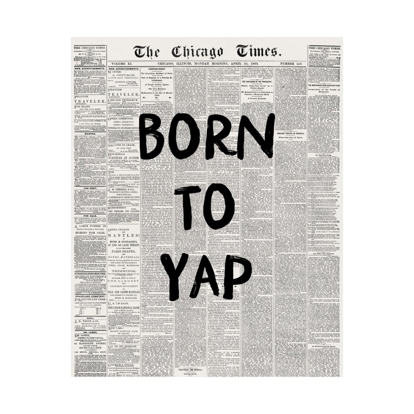 Born To Yap Newspaper Poster