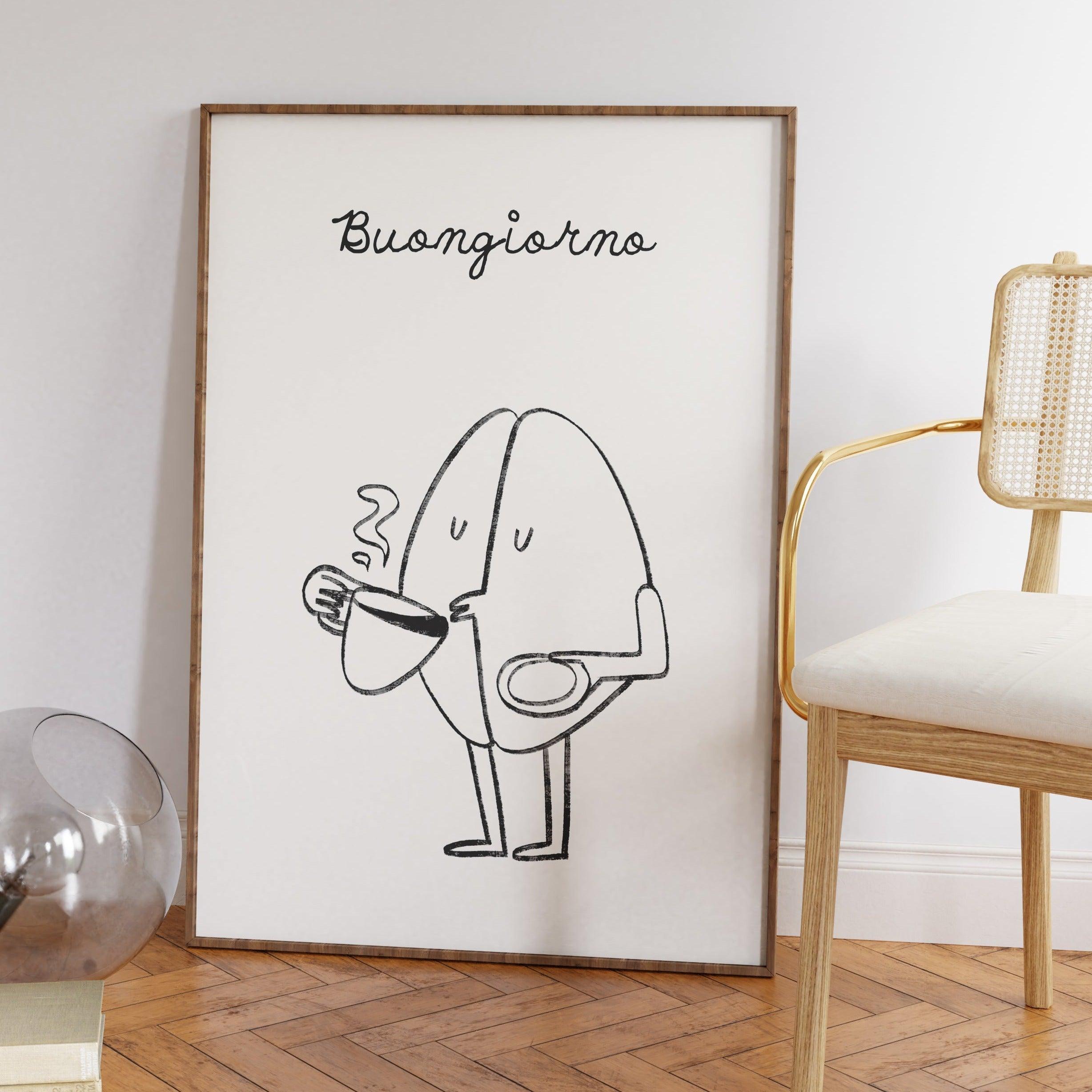 Buongiorno Coffee Bean Poster