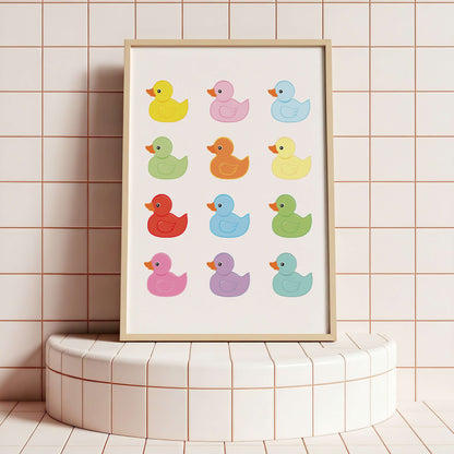 Rubber Ducks Bathroom Poster