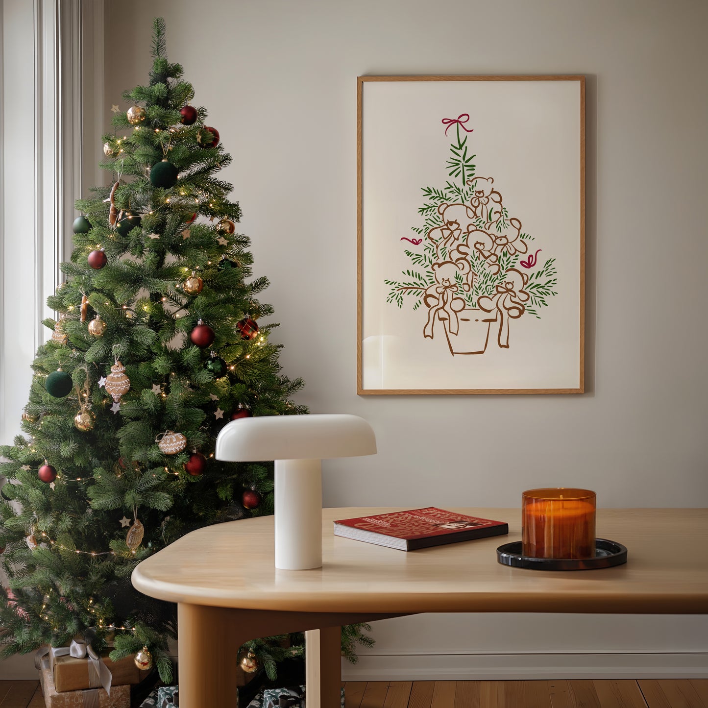 Teddy Bear Tree Christmas Poster