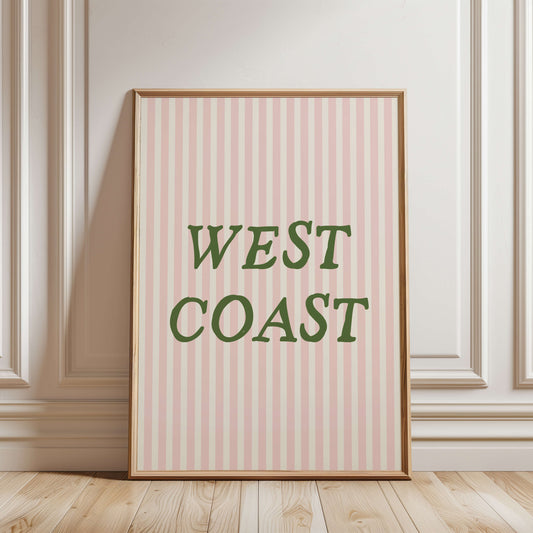 West Coast Striped Pink Poster