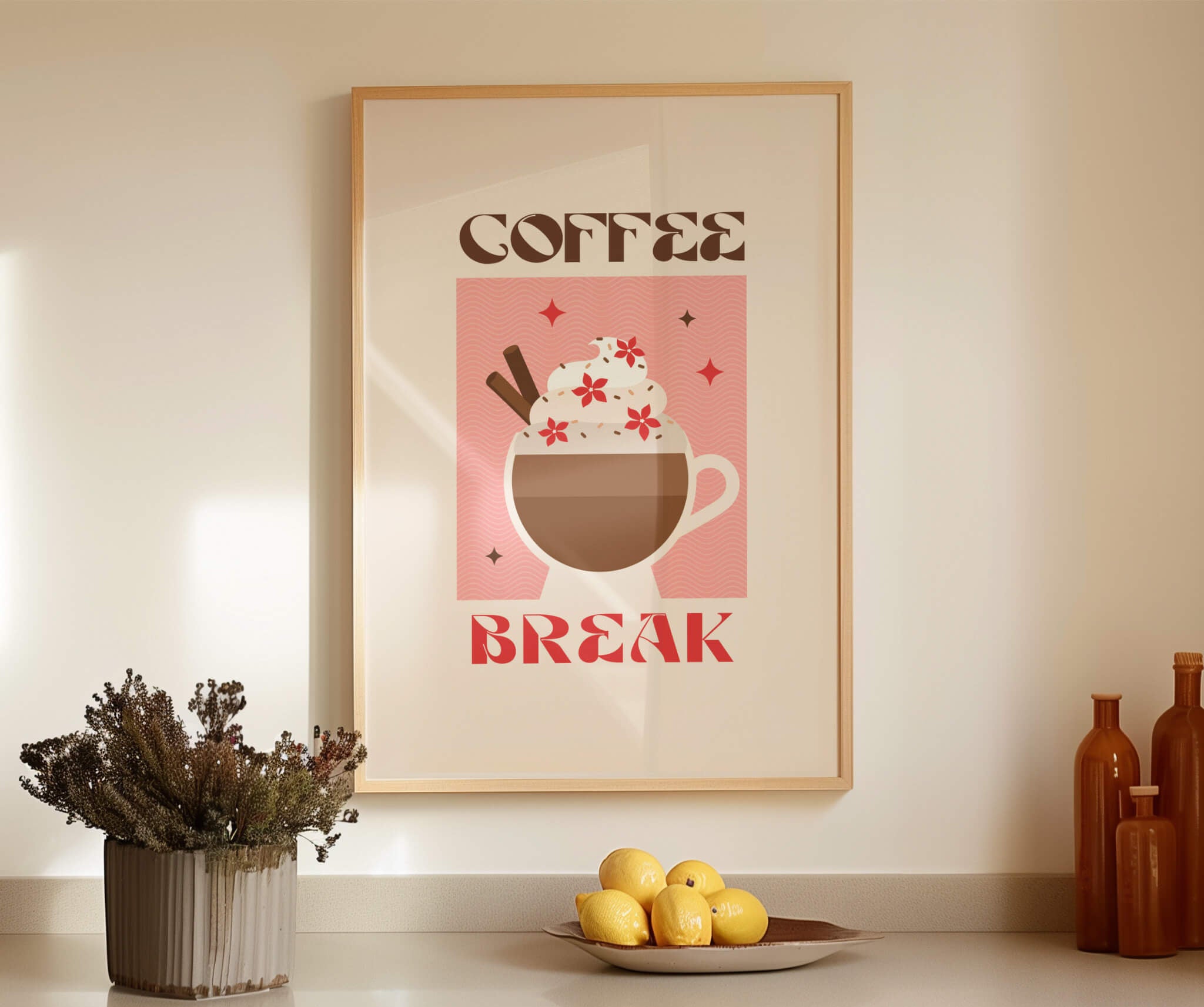 Iced Coffee Red Poster