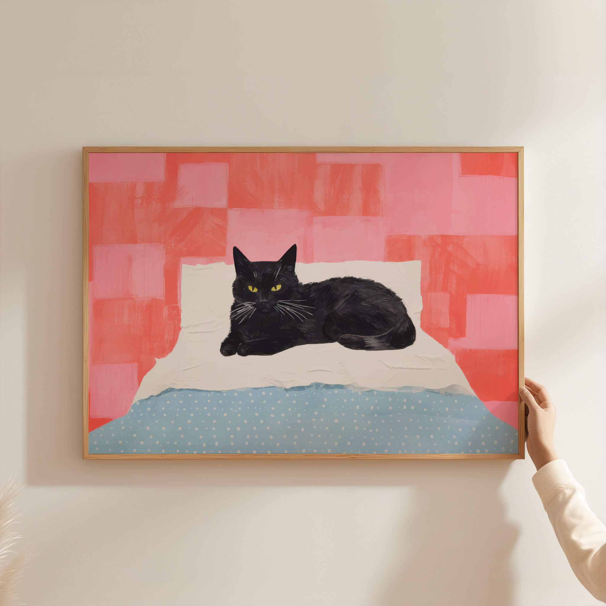 Black Cat in Bed Poster