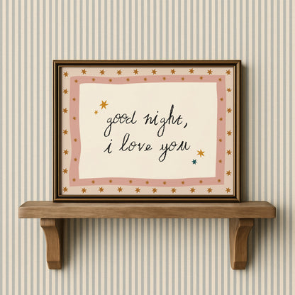 Good Night, I Love You Horizontal Poster