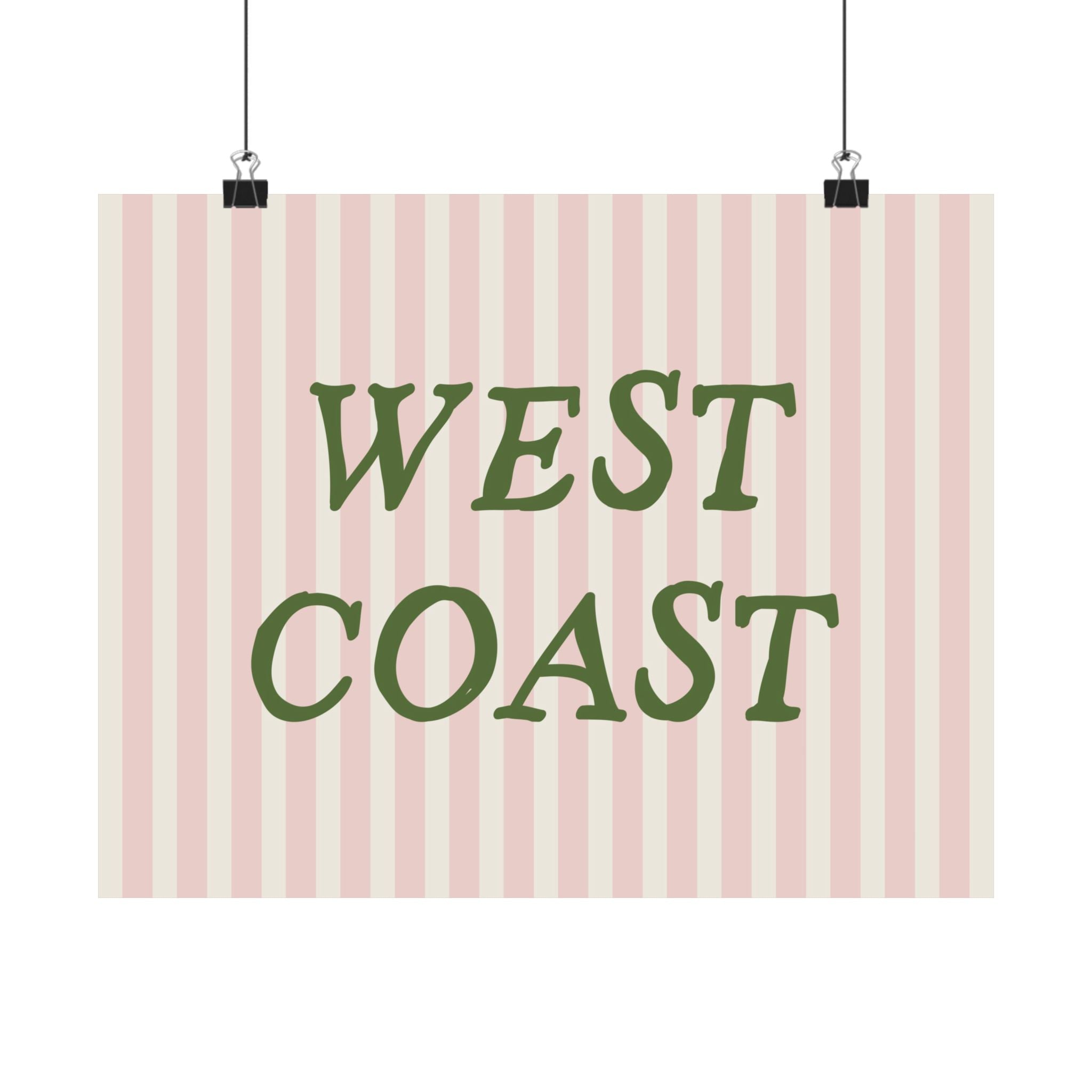 West Coast Striped Pink Poster