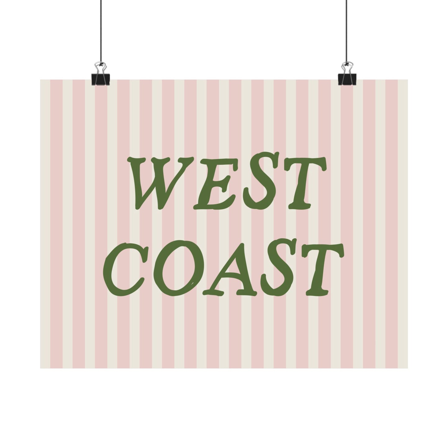 West Coast Striped Pink Poster