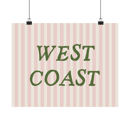West Coast Striped Pink Poster