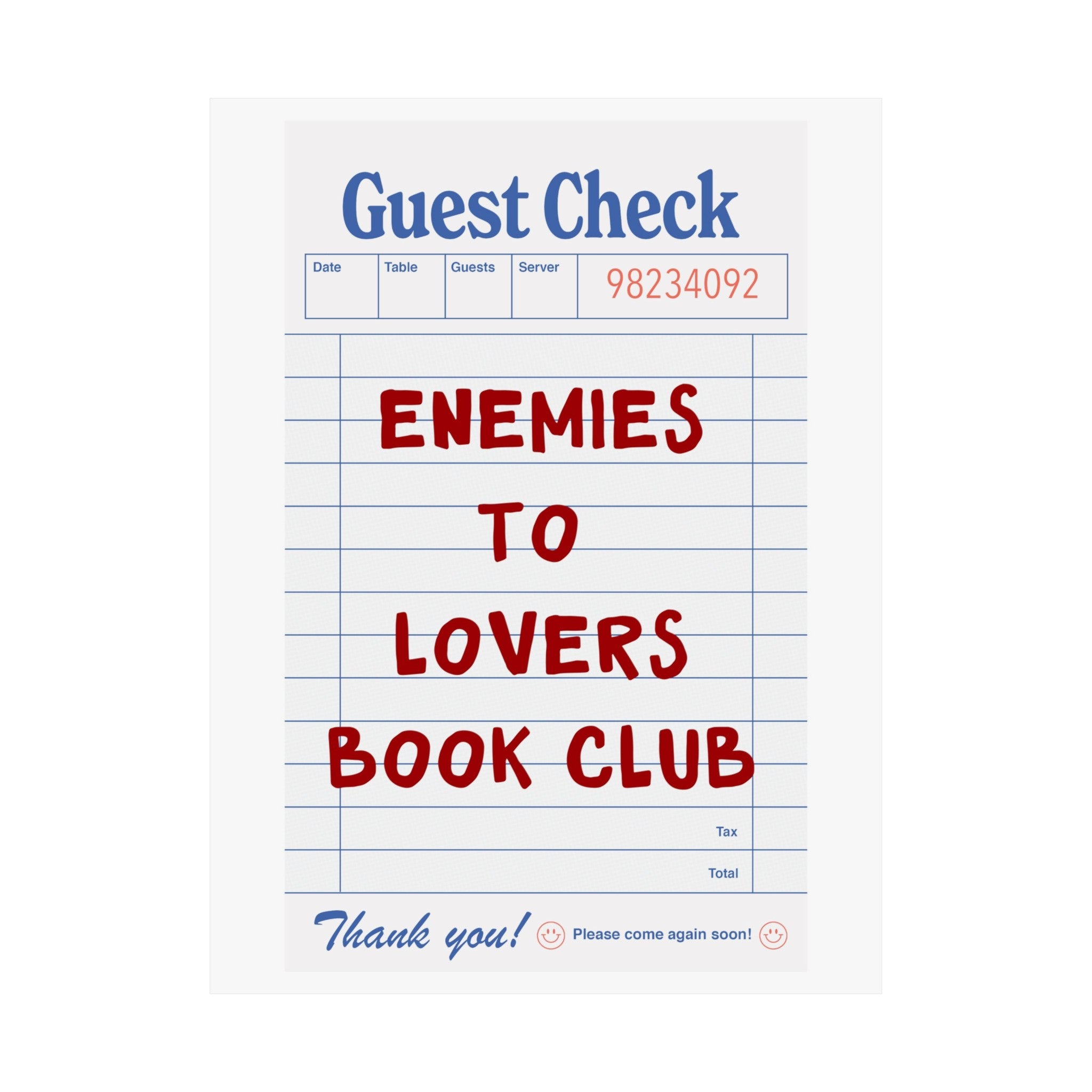 Enemies to Lovers Book Club Poster