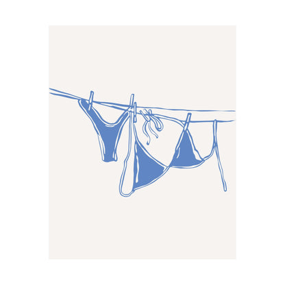 Light Blue Bikini On Clothesline Poster