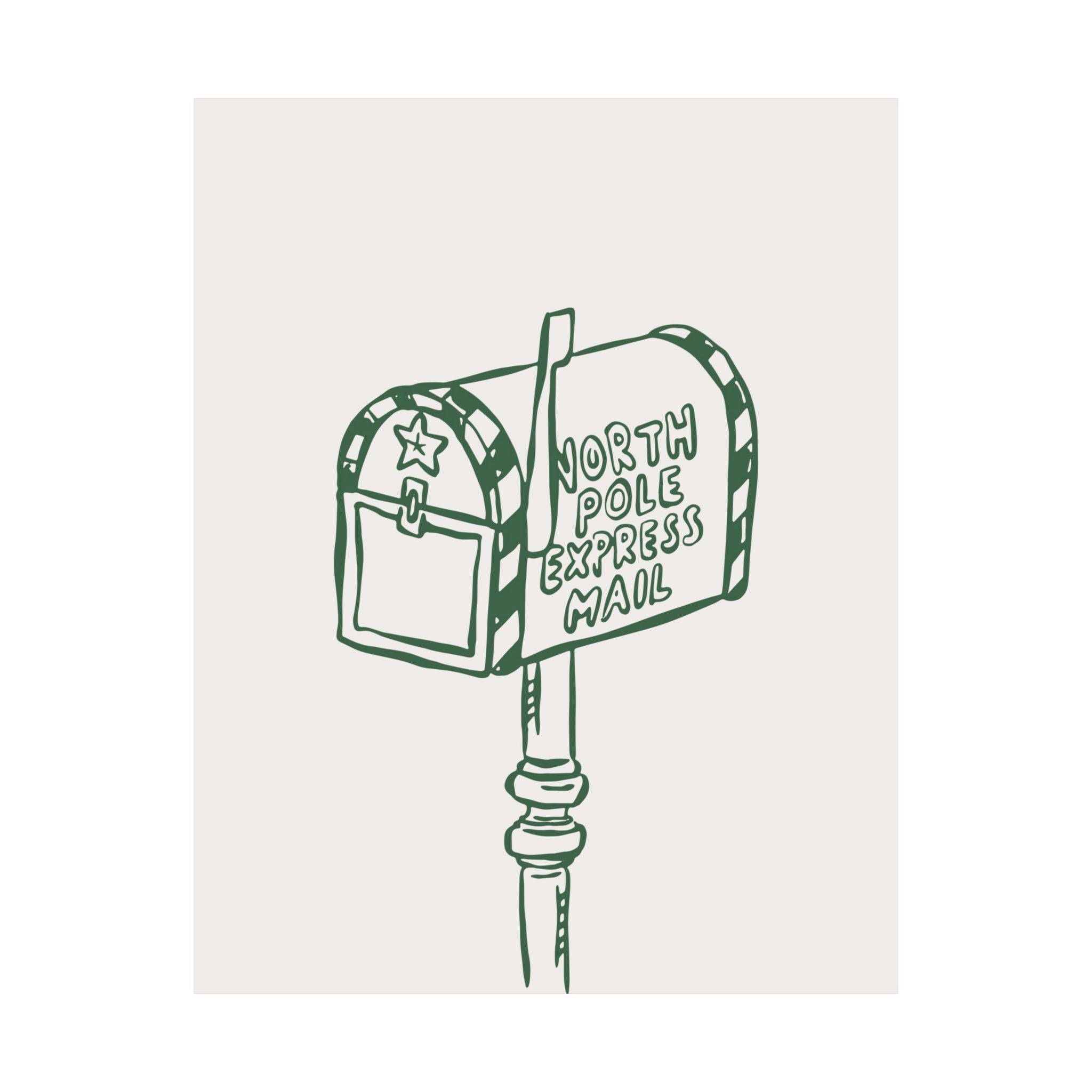 North Pole Mailbox Christmas Poster