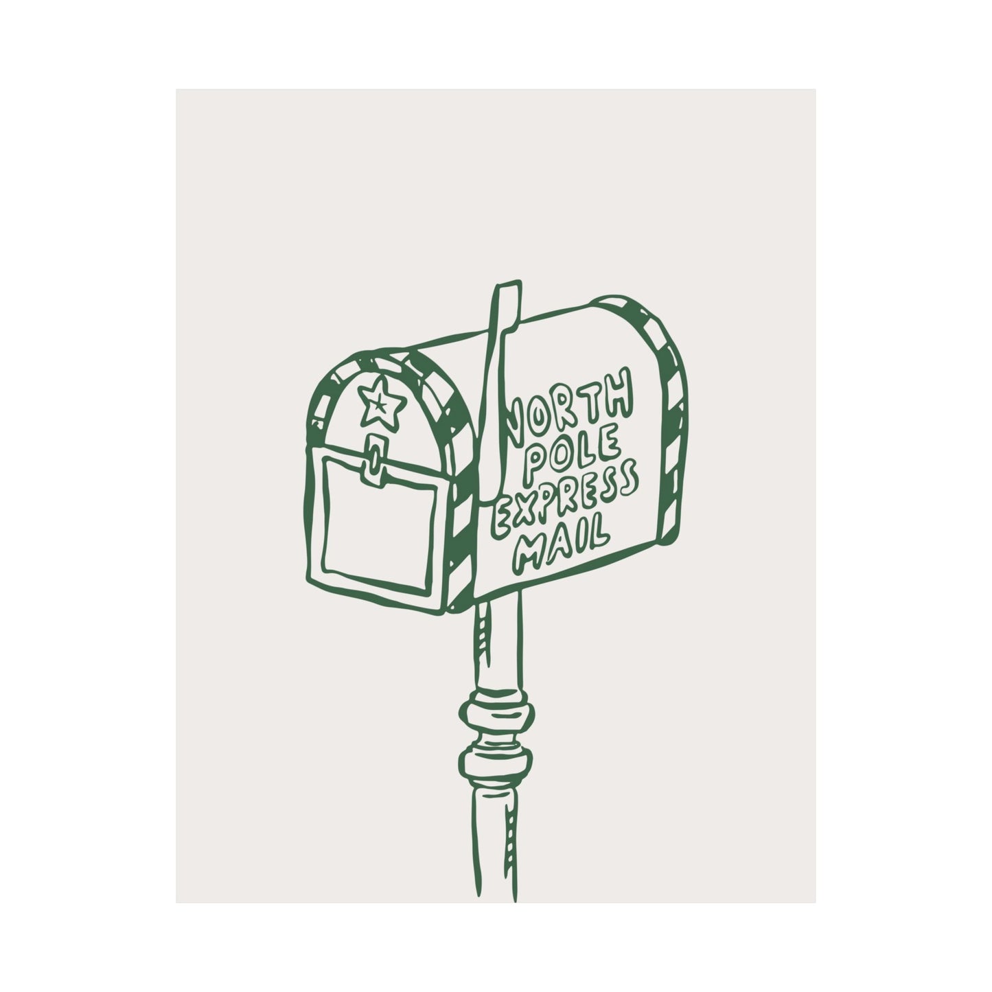 North Pole Mailbox Christmas Poster