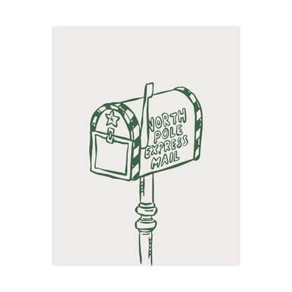 North Pole Mailbox Christmas Poster