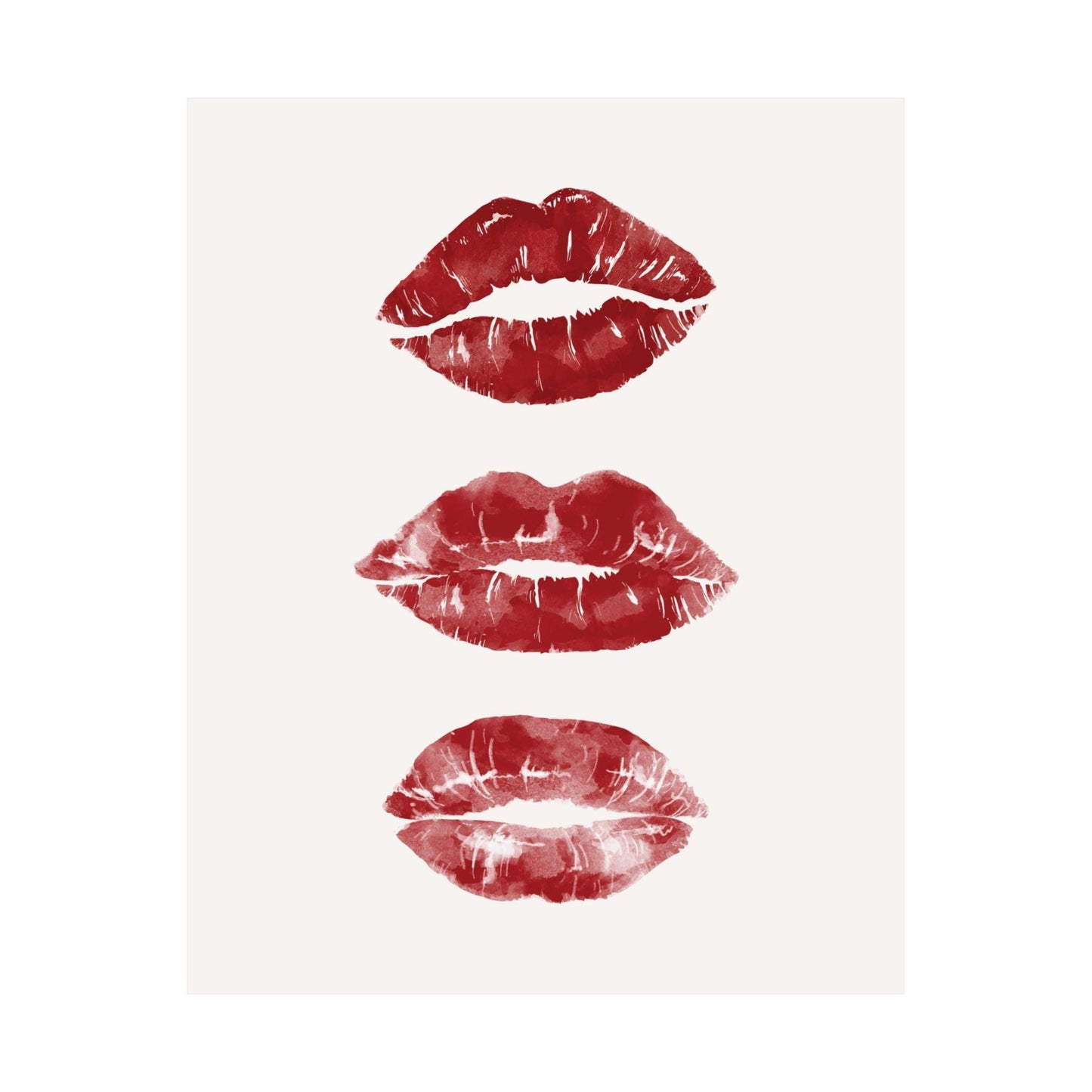 Lipstick Kisses Red Poster