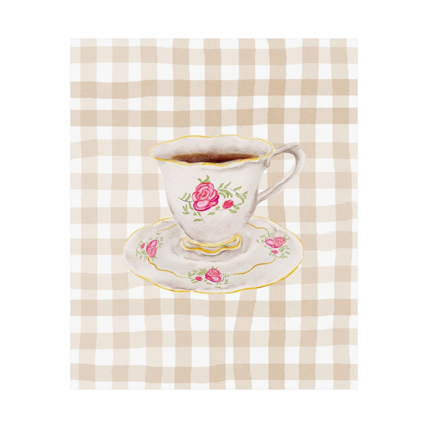 Gingham Vintage Mug Poster