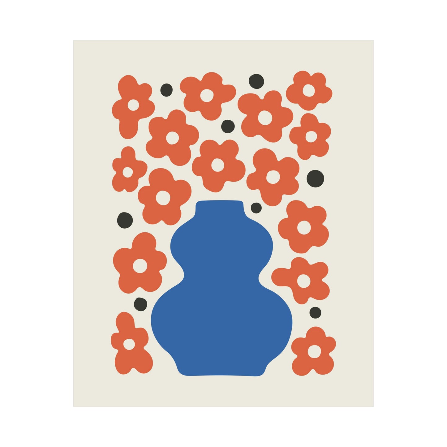 Blue Vase Flowers Poster