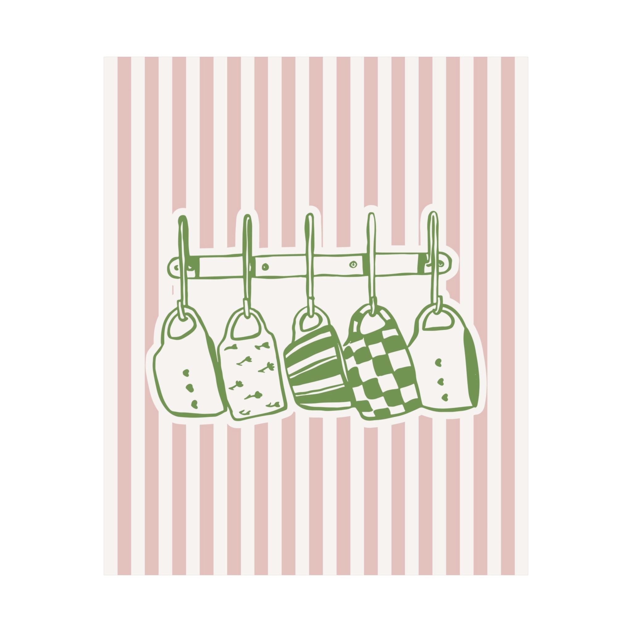 Pink Mugs Hanging Illustration Poster
