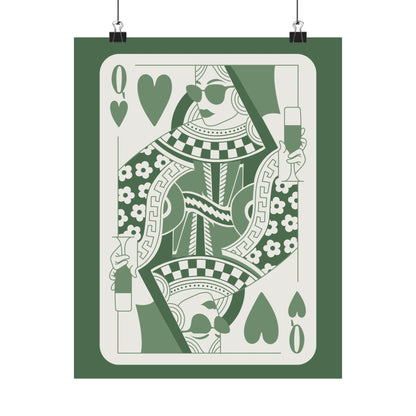 Queen of Hearts Cocktail Green Poster