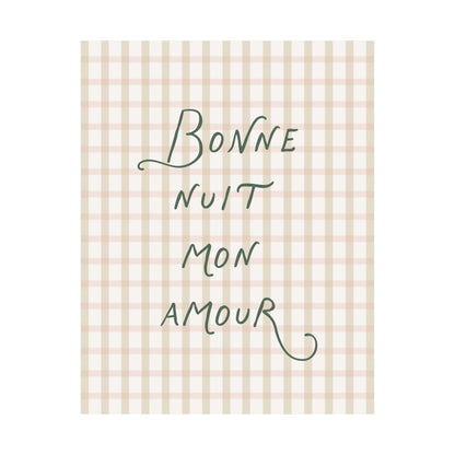 Bonne Nuit Mon Amour Nursery Poster