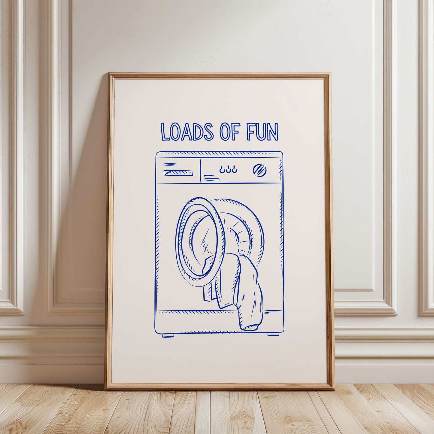 Loads of Fun Blue Laundry Poster