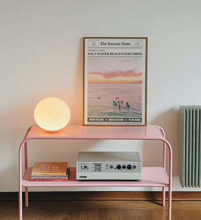 Grainy Salt Water Heals Everything Newspaper Poster