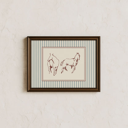 Horse Sketch Horizontal Poster