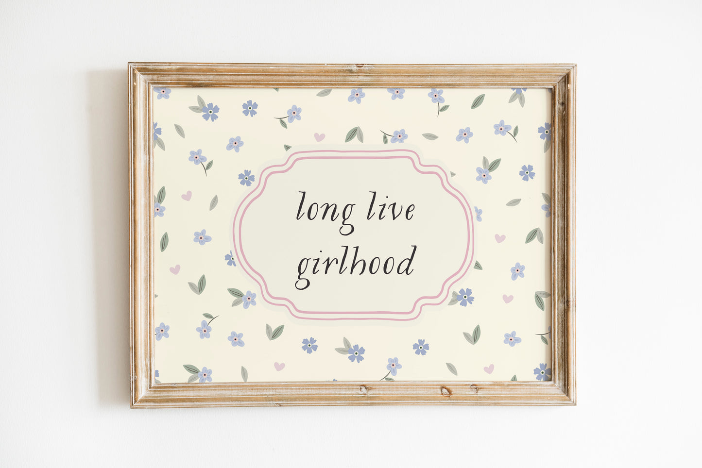Long Live Girlhood Floral Horizontal Poster