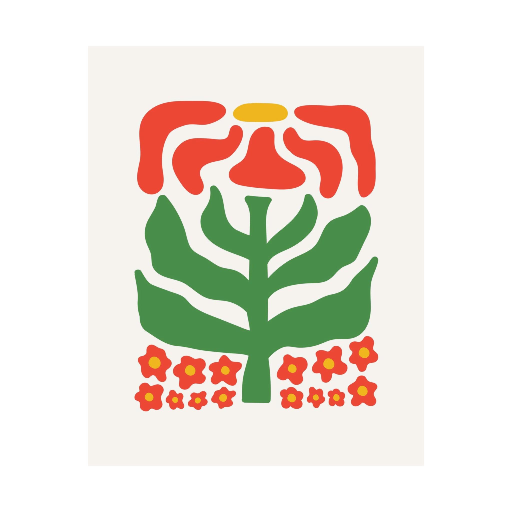 Funky Red Flower Poster