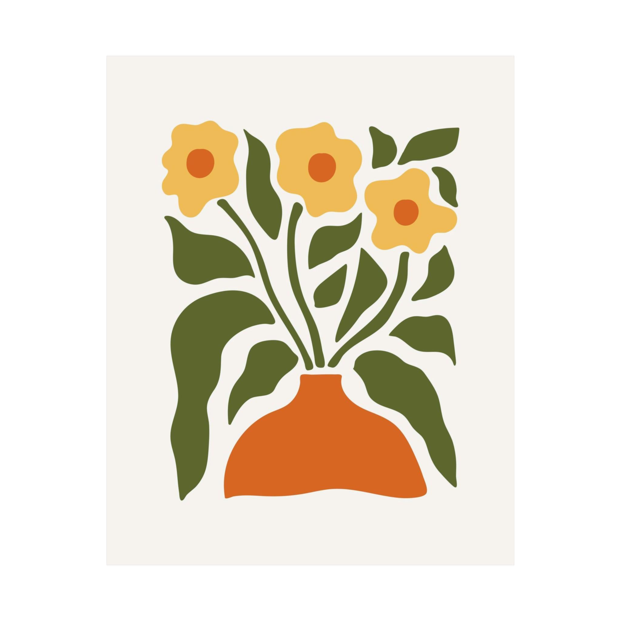 Funky Yellow Flower Poster