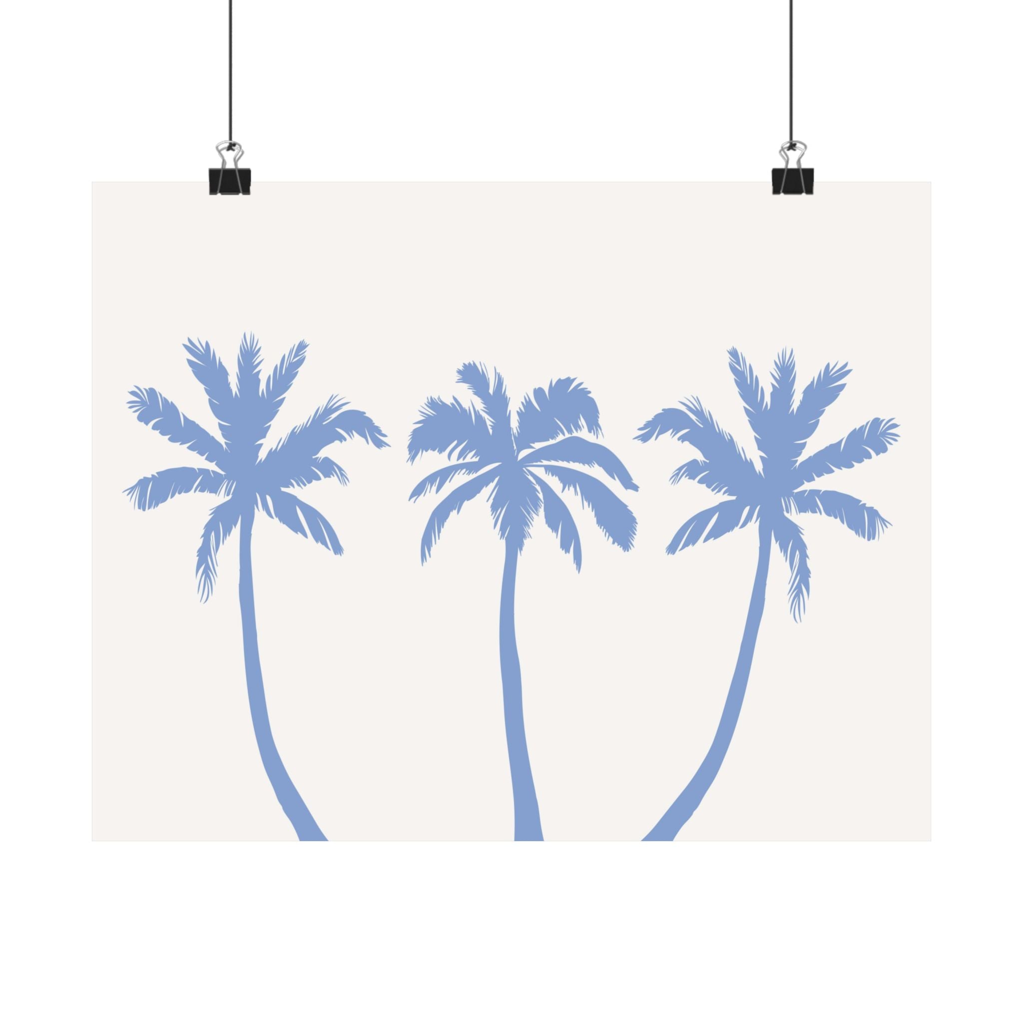 Palm Trees Blue Poster