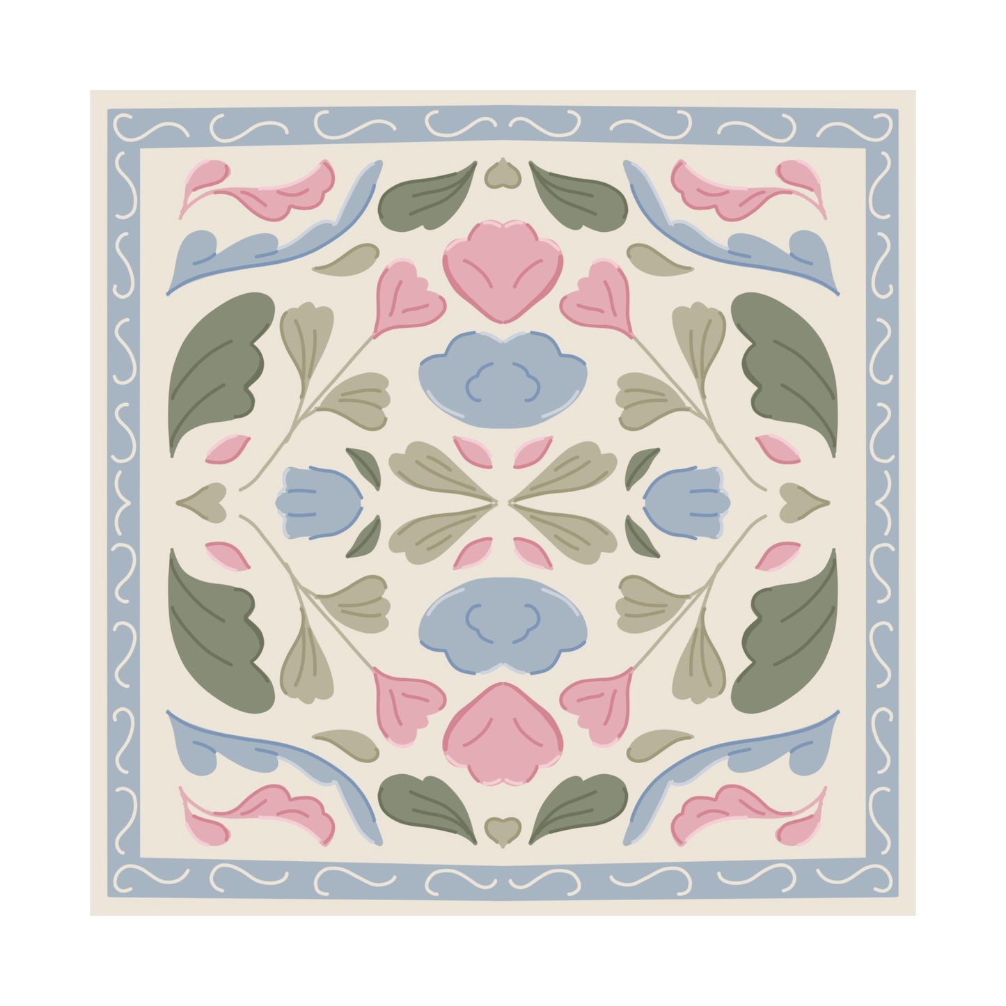 Pastel Floral Quilt Square Poster