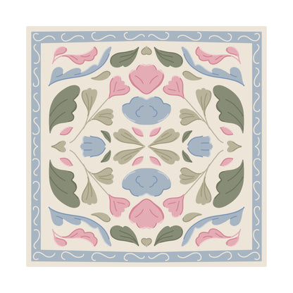 Pastel Floral Quilt Square Poster
