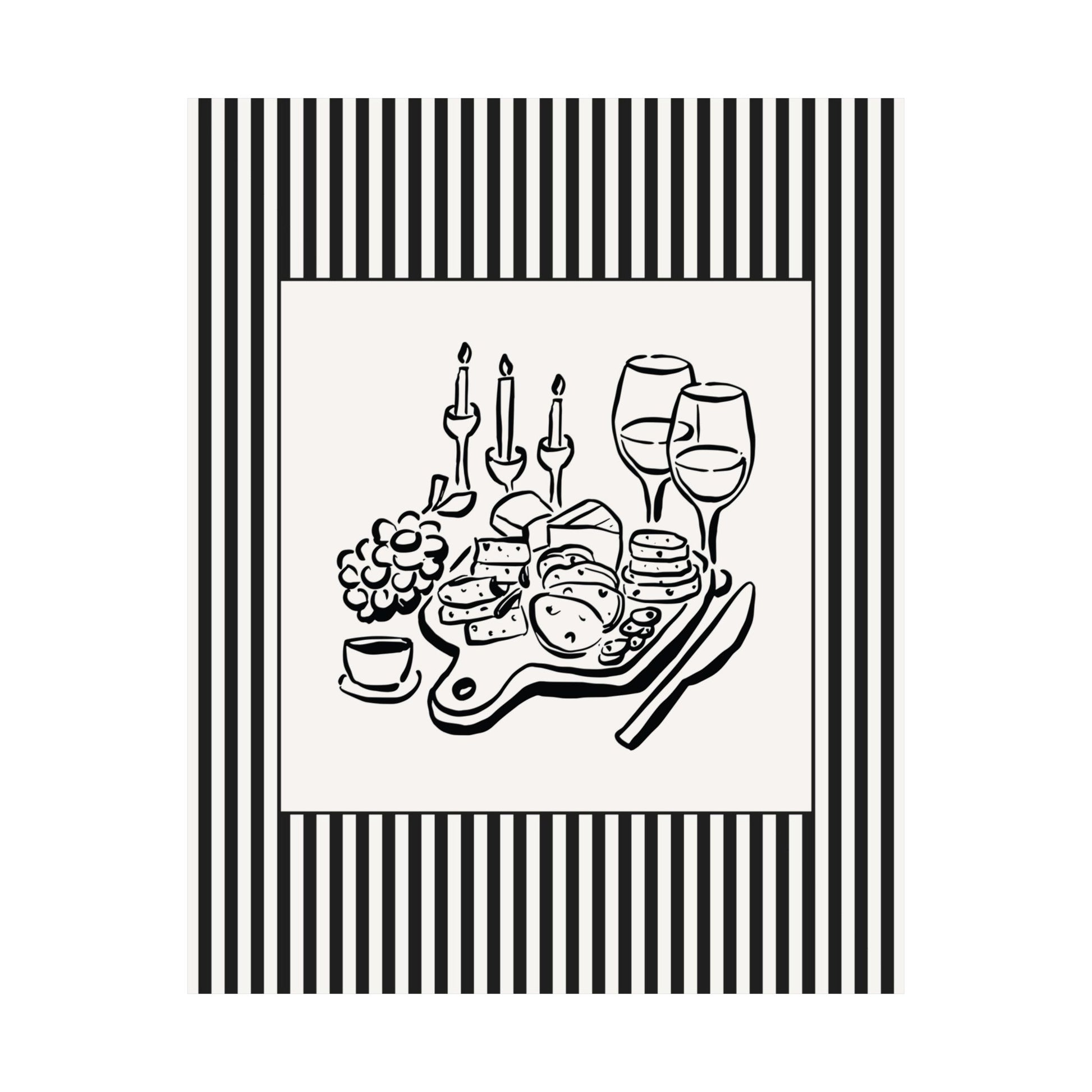 Dinner Sketch Striped Poster