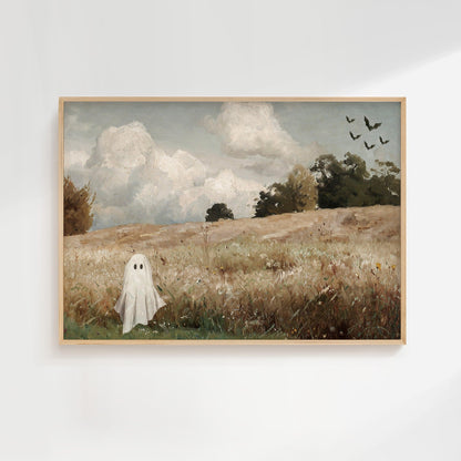 Ghost in Painting Vintage Landscape Poster