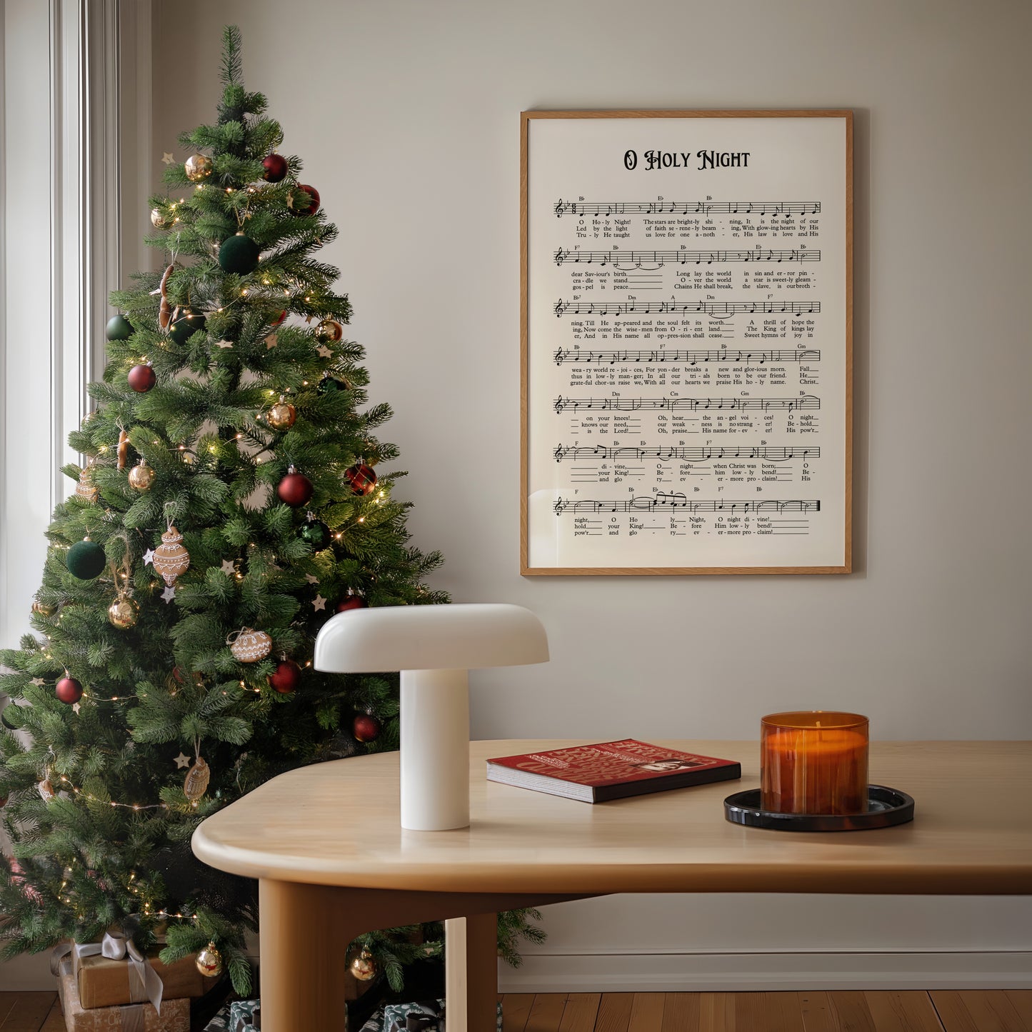 O Holy Night Carol Music Sheet Poster
